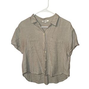 Madewell Textured Cream Button-Up Blouse